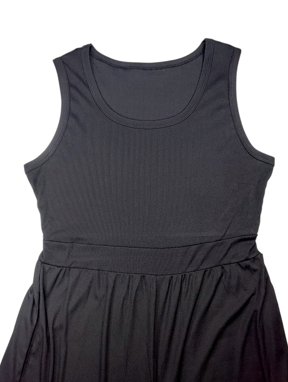 YOZY Black Sleeveless Ribbed Wide Leg Jumpsuit With Pockets – Size XL - Picture 5 of 13